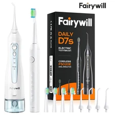 Fairywill Sonic Rechargeable Electric Toothbrush w/ Water Flosser Oral Irrigator