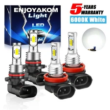 9005 H11 LED Headlight KIT Combo Bulbs 10000K High&Low Beam Super Bright White