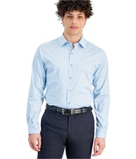 Alfani Mens Slim Fit Button Down Dress Shirt