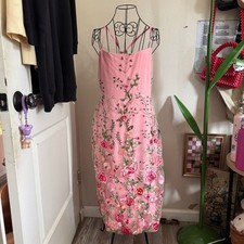 Lulus Blooming for Love Floral Embroidered Midi Dress XL