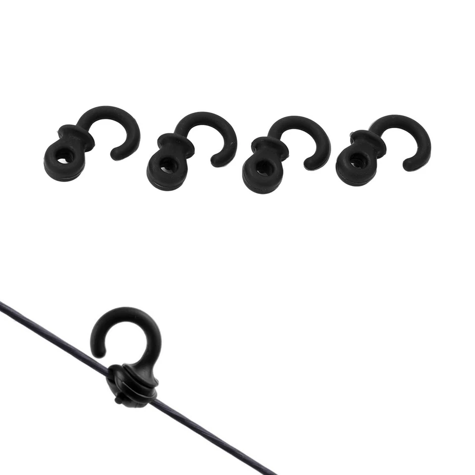 (Black)4Pcs Archery Bow String Silencers Monkey Tail Compound Bow String - Image 2 of 4