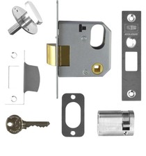 UNION 2332 Oval Nightlatch 64mm SC Finish With Cylinder