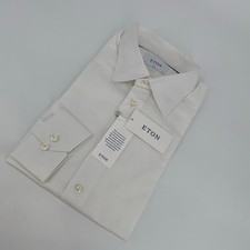 Eton Dress Shirt Mens L 16 - 41 White Poplin Slim Fit Formal Business Button Up