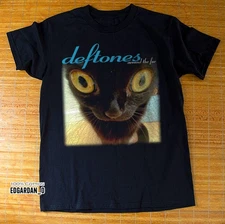 Best Deftones Around The Fur Funny Black Cat Unisex Black T-shirt Size S-5XL