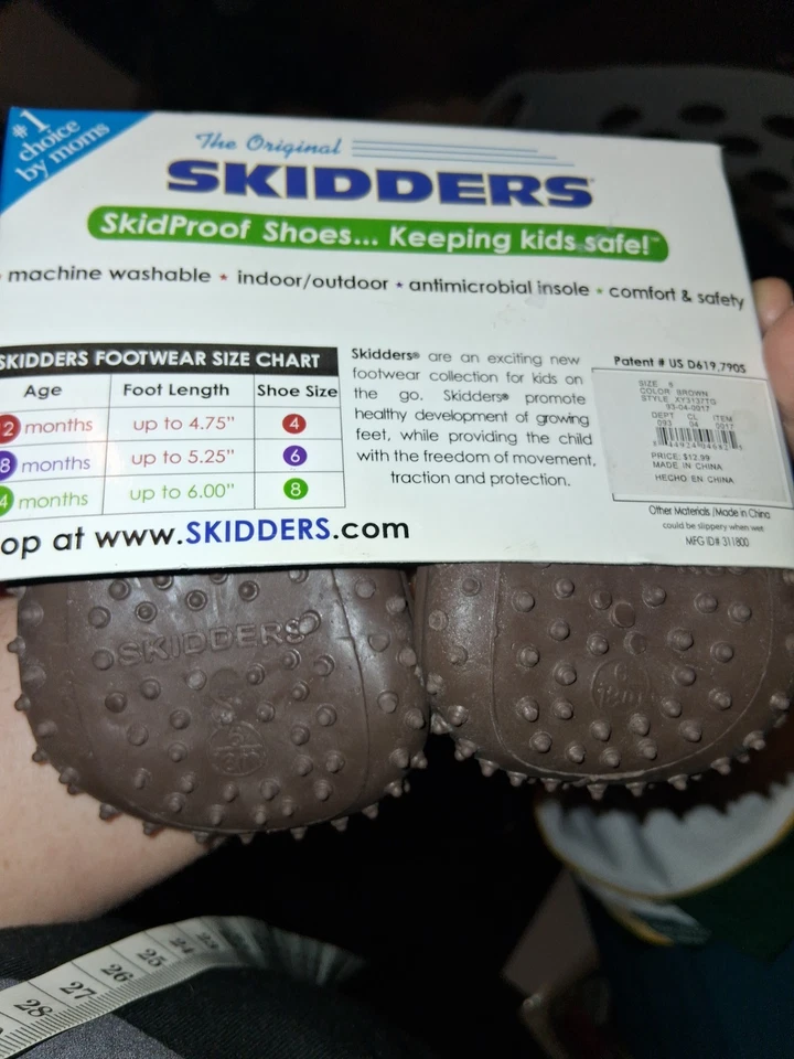 Zapatos Skidders originales a prueba de agarre antideslizante bebé niño pequeño talla 6 Foto 4 de 4