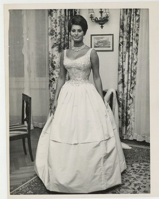 Sophia Loren 1961 Elegant Portrait Ballgown Dress 8x10 Original Photo J14854