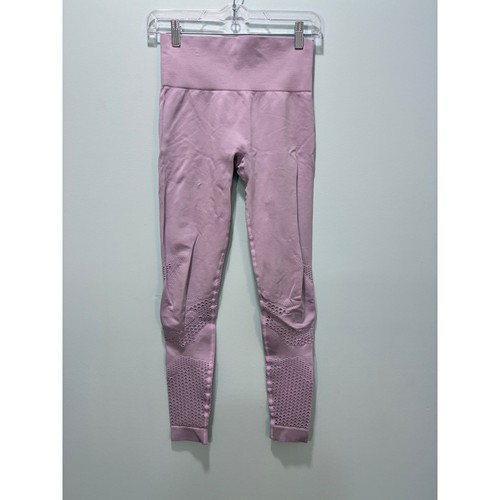 Alala Womens Seamless High Rise Perforated Mesh Leggings Lavender Purple Size S
