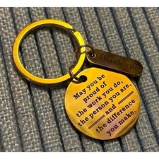 NEW Gold Thank You Gift Keychain - The Difference You Make