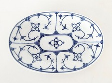 Bareuther Bavaria Germany Servierplatte Vorlegeplatte Indisch Blau Strohblume