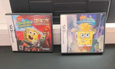 Nintendo DS SpongeBob Cartridges Atlantis Creature Krusty Krab w/Manuals *Tested