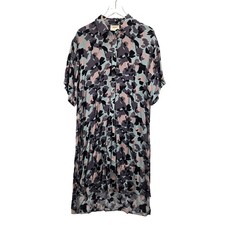 Maeve by Anthropologie Rita Printed Tunic Dress Blouse Floral Short Sleeve M