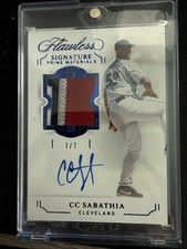 2022 Panini Flawless Signature Prime Materials C.C. Sabathia #SPM-CC Sapphire /7