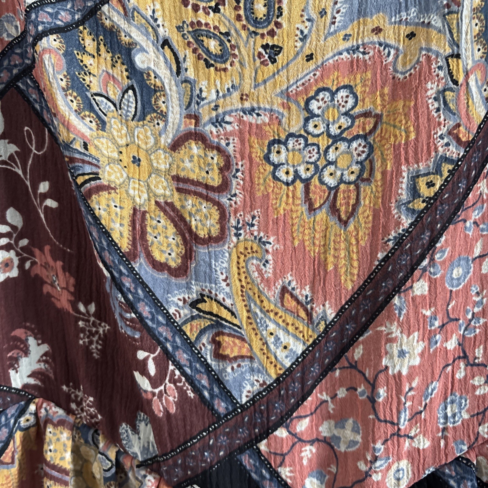 American Eagle Women’s Medium Boho Patchwork Flor… - image 2