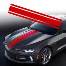 49"x 8.7" Car Hood Stripe Sticker Auto Racing Body Side Stripe Decal Skirt Ro...