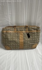 Coach Khaki Tan Canvas Signature Stripe Tote Diaper Bag F77156 COA