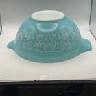 Vtg Pyrex Amish Butterprint 442 1.5 Qt Cinderella Mixing Bowl Turquoise & White