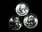 1952PDS  Brilliant Uncirculated 90% Silver Three Coin Washington Quarter Set DF3