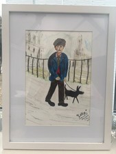 Original Painting – Man and Dog in the Style of L. S. Lowry | Signed “Luke” 2023
