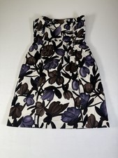 Banana Republic Women's Floral Cotton Off the Shoulder Knee Length Dress Size 4