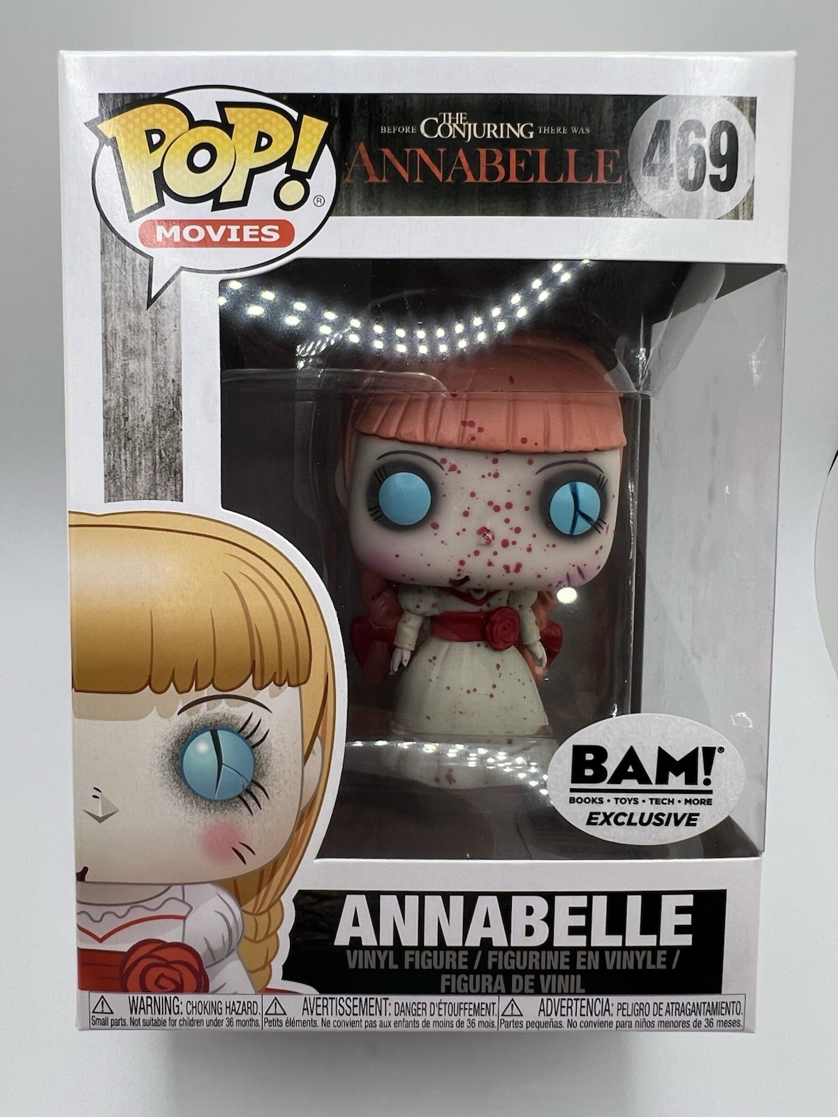 Funko Pop! Figura Vinilo Annabelle Películas El Conjuro 469 Sangrienta con Protector