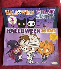 2 Giant Halloween Coloring Activity Books 16x11 Benton Ages 3 Bonus Pages