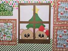 Premade 12x12 Scrapbook Pages Handmade Layout SEWN MATS Waiting For Santa PCC