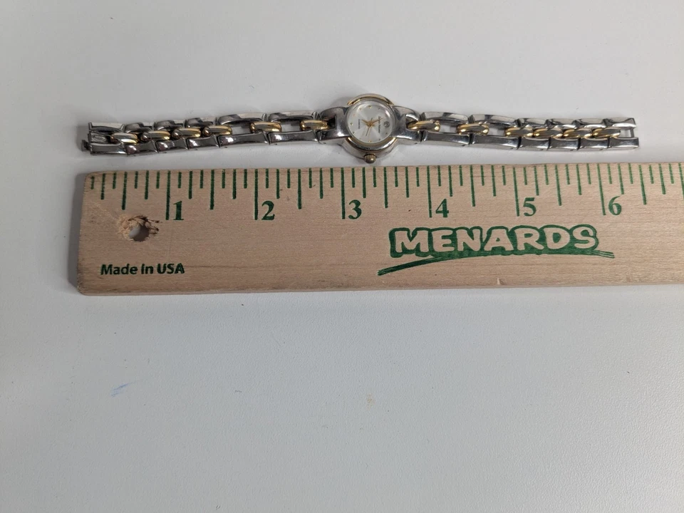 RELOJ VINTAGE SERGIO VALENTE DAMAS DIAMANTE GENUINO TRASERO NEGRO/TONO PLATEADO BONITO Foto 4 de 4