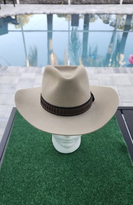 Wormser Hatters To Men 3X Beaver Tan Size 6 5/8 With Brown Band Small Pock Top