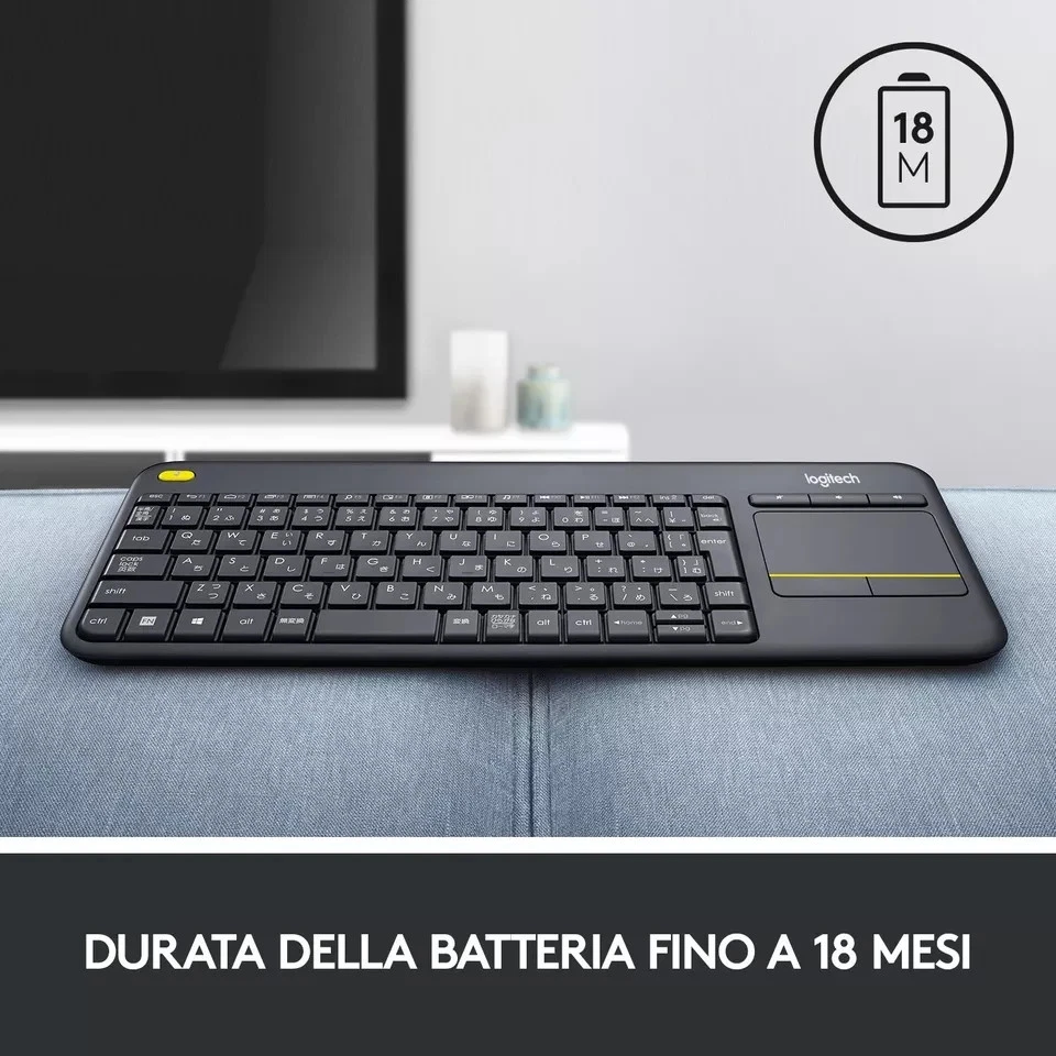 Logitech K400 Tastiera wireless con touchpad per tv e pc  layout Italiano - Immagine 2 di 4