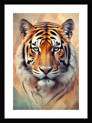 Nostalgic Tiger Framed Wall Art Poster Canvas Print Picture