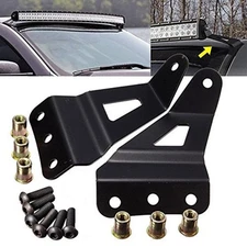 2PCS+Kits Steel Black Car Roof LED Light Strip Bracket Holder Solid Offroad Look