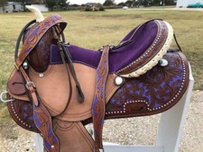 Horse Saddle Leather Western Barrel Racing Handmade Tooled Trail Tack Equestrian