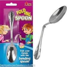 FOLDING BENDING SPOON FUNNY JOKE TRICK BOYS TOY MENS CHILDRENS PRANK GIFT