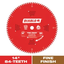 Diablo Circular Saw Blade Wood Cutting Power Tool Fine Finish 14 Inch x 84 Tooth
