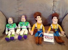 DISNEY TOY STORY BEANBAG PLUSH 2 VERSIONS OF WOODY  BUZZ VERY RARE SET OF 4