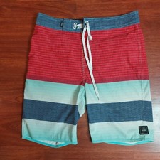 VANS Off The Wall Striped Patch Swim Trunks Board Shorts Size 30