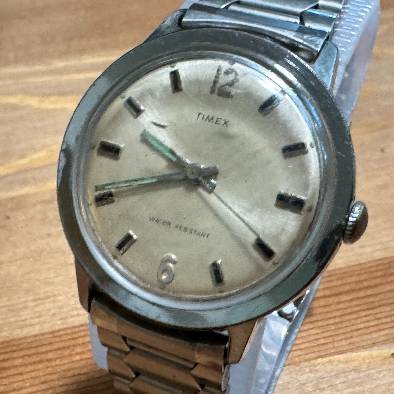 Vintage Timex Marlin Men Silver Hand Wind Mechanical Stretch Watch ~Tick &Stop