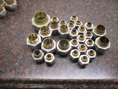 LOT OF 27 MISC WATTS Dielectric Union 1/2'' TO 2'' THREADED X SOLIDER