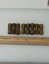 Brass 1/4" Tube Od X 1/4" Tube Od Adapter Union Fitting Lot Of 8 Mixed Brands 
