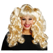 BLONDE DAMEN ZOPF PERÜCKE / Schulmädchen Lolita Langhaarperücke Kostüm Party