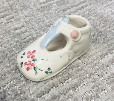 Vintage Relpo Baby Blue Childs Shoe Ceramic Bootie Small