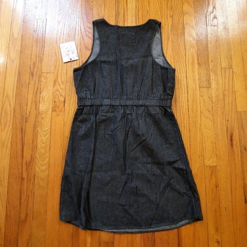 Derek Heart Gray Black Denim Zipper Sleeveless Mini Dress Size Large NWT - Picture 8 of 8