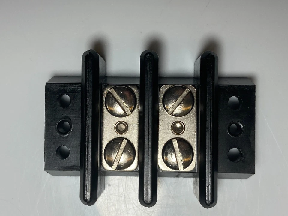 Terminal Blocks Strips 2-Row 2-Position Large (LOT OF 3) #6 Surface-Mount Screws - Image 2 of 4