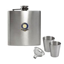 Carlisle United football club hip flask gift set