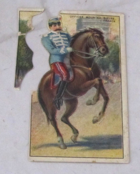 Recruit Little Cigars Tobacco Card - Officer, Mounted Rifles, France 1910