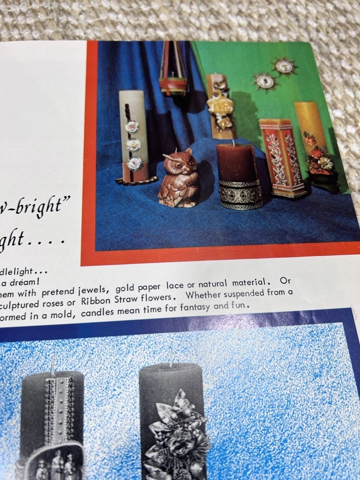 Vintage 1965 Candle Making Booklet Poured Candles & Trims Craft Course DIY Gift - Image 4 of 4