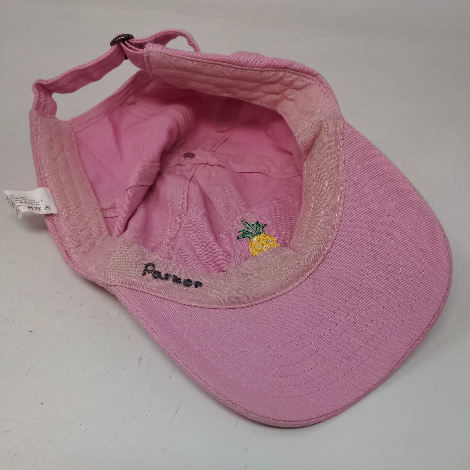 Pineapple Slideback Hat Pink One Size Embroidered… - image 6