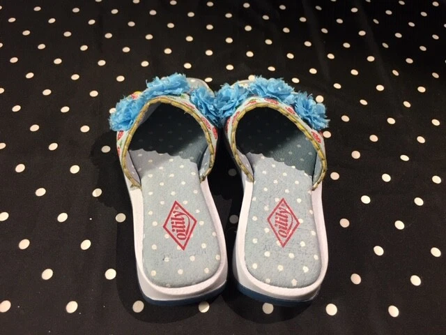 Oilily Chanclas Sandalias Slides Slip-on Rosa Floral Azul Agarre Zapatos Antideslizantes 28 Foto 3 de 4