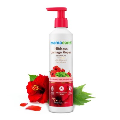 Mamaearth Hibiscus Damage Repair Shampoo With Hibiscus & Curry Leaves 250ml