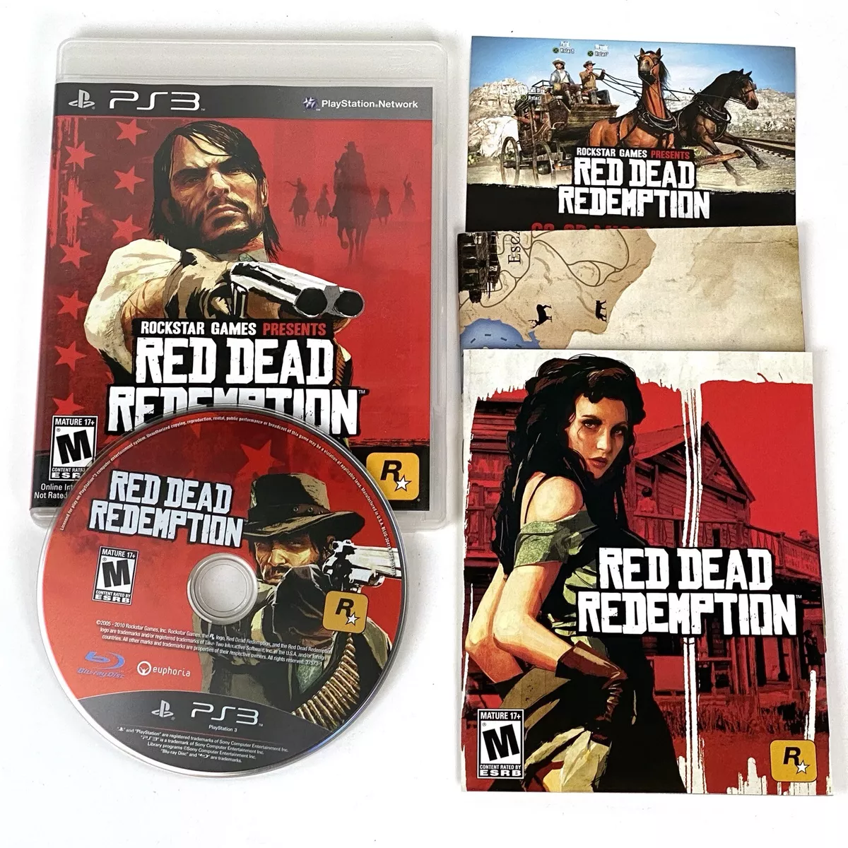 Red Dead Redemption Rockstar Games PS3 Video Game w/ Map and Manual